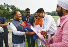 रायगढ़ पहुंचने पर मुख्यमंत्री विष्णुदेव साय का जनप्रतिनिधियों और नागरिकों ने किया स्वागत