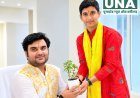 आचार्य इंद्रेश उपाध्याय से मिले बाल पर्यावरणविद् आदित्य राजे, वृंदावन में पर्यावरण सेवा का मिला आमंत्रण