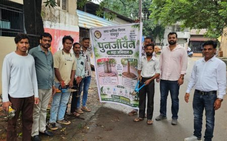 प्रोजेक्ट पुनर्जीवन महाभियान: रायपुर में 2861 ट्री गार्ड और 1400 कांक्रीट घेरे-पेवर हटाए गए