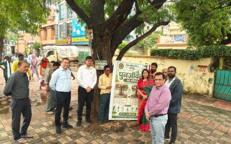 प्रोजेक्ट पुनर्जीवन के तहत पेड़ों से कांक्रीट घेरे और ट्री गार्ड हटाने का निरीक्षण