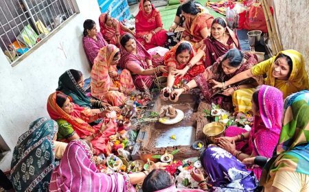 करपात्री चौक में श्री पीपलेश्वर महादेव मंदिर में श्रद्धा के साथ हुई हरछठ पूजा