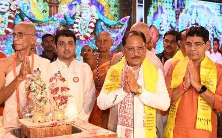 जन्माष्टमी महा-महोत्सव में शामिल हुए मुख्यमंत्री विष्णुदेव साय, राधा रासबिहारी मंदिर में की पूजा-अर्चना