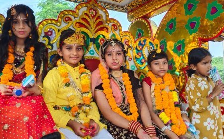 कृष्ण जन्मोत्सव पर यादव ठेठवार समाज की भव्य शोभायात्रा, 600 से अधिक समाजजनों ने लिया हिस्सा