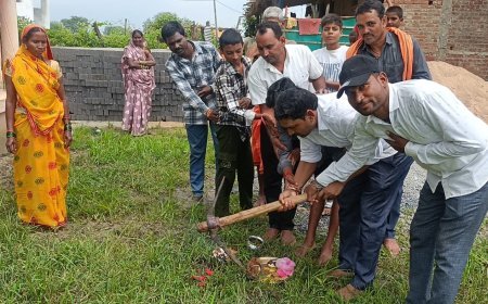 डोंगरिया खुर्द में रंगमंच निर्माण के लिए भूमिपूजन, जनपद स्तर की राशि से बनेगा मंच
