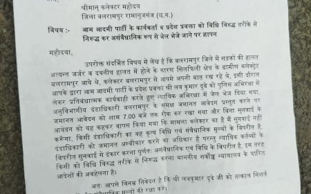 सड़क समस्या को लेकर कलेक्टर से मिलने पहुंचे AAP प्रवक्ता हिरासत में लिए गए, कार्यकर्ताओं ने रिहाई की मांग की