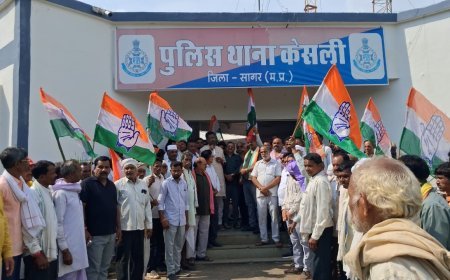 अपराध, नशा और अवैध शराब के खिलाफ केसली में कांग्रेस का प्रदर्शन, 8 सूत्रीय ज्ञापन सौंपा