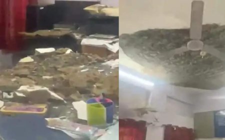 पाटन तहसील कार्यालय में बड़ा हादसा टला, तहसीलदार की कुर्सी पर गिरा छत का प्लास्टर; टेबल-कंप्यूटर क्षतिग्रस्त