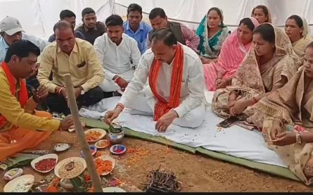 एमसीबी के कदरेवा में 25 करोड़ के विकास कार्यों का भूमि पूजन, स्वास्थ्य मंत्री श्यामबिहारी जायसवाल ने शुरू कराई निर्माण की शुरुआत