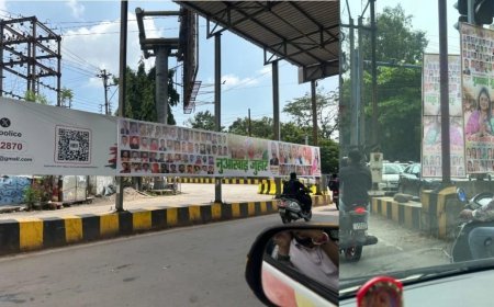 रायपुर में नो फ्लैक्स जोन के नियमों पर सवाल, सड़कों और खंभों पर बैनर-फ्लैक्स की भरमार
