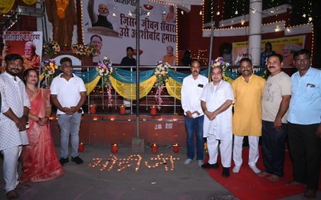 शारदा चौक में 1 लाख 51 हजार दीपों से सजा दीपोत्सव, मुख्यमंत्री साय और विधायक पुरन्दर मिश्रा रहे मौजूद