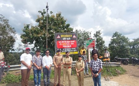 कन्नौद में सड़क हादसे रोकने के प्रयासों का पुलिस अधीक्षक ने किया निरीक्षण