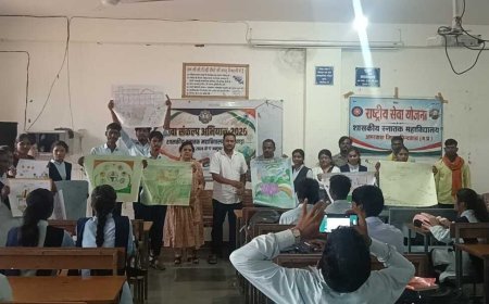 अमरवाड़ा कॉलेज में ‘मेरे सपनों का भारत’ चित्रकला प्रतियोगिता और प्रदर्शनी, विद्यार्थियों ने दिखाई रचनात्मकता
