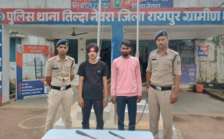 धारदार चाकू लहराकर राहगीरों में दहशत फैलाने वाले 3 आरोपी गिरफ्तार, तिल्दा पुलिस की कार्रवाई
