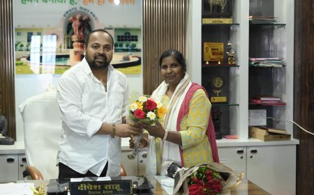 राज्य शिक्षक सम्मान-2026 प्राप्त शिक्षिका आंचल वर्मा का विधायक दीपेश साहू ने किया सम्मान