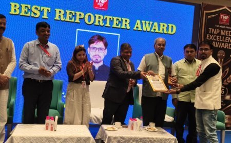 मरवाही प्रेस क्लब अध्यक्ष प्रयास कैवर्त को TNP Media Excellence Award 2026, Best Reporter Award से सम्मानित