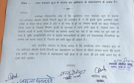 नगर पंचायत कुरा में अध्यक्ष और सब इंजीनियर आमने-सामने, आरोप-प्रत्यारोप के बीच बॉडी ने दिया सामूहिक इस्तीफा
