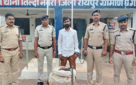 तिल्दा-नेवरा में दुकान का शटर तोड़कर तांबा चोरी करने वाला आरोपी गिरफ्तार