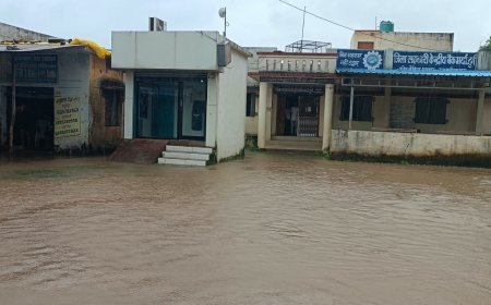 अरमरी कला में बैंक के सामने जलभराव, किसानों और ग्रामीणों को लेनदेन में परेशानी