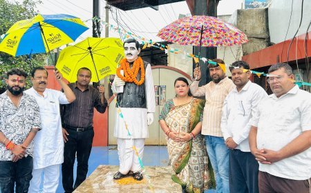 पंडित दीनदयाल उपाध्याय जयंती पर तिल्दा-नेवरा में श्रद्धांजलि, प्रतिमा पर किया माल्यार्पण