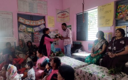 न्यूटन में सेवा संकल्प अभियान के तहत आंगनवाड़ी केंद्रों में हुआ कार्यक्रम