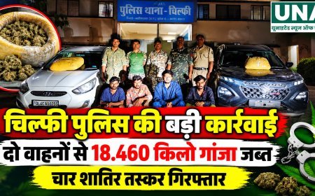 चिल्फी पुलिस की बड़ी कार्रवाई, दो वाहनों से 18.460 किलो गांजा जब्त; चार आरोपी गिरफ्तार