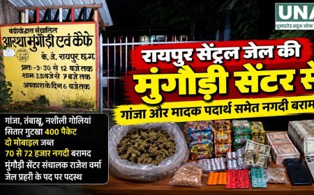 रायपुर सेंट्रल जेल के बाहर मंगौड़ी सेंटर से नशीला सामान और नगदी बरामद, जेल प्रहरी पर भी आरोप
