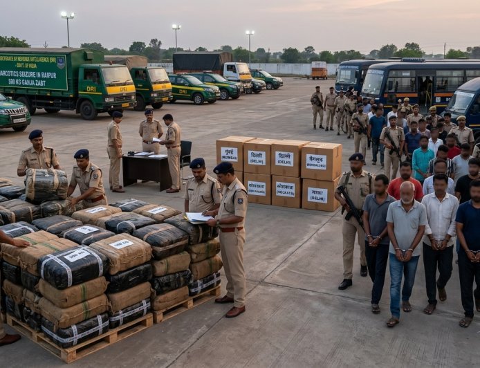 नशे के खिलाफ DRI की बड़ी कार्रवाई, रायपुर में 500 किलो गांजा जब्त, देशभर में 13 गिरफ्तार