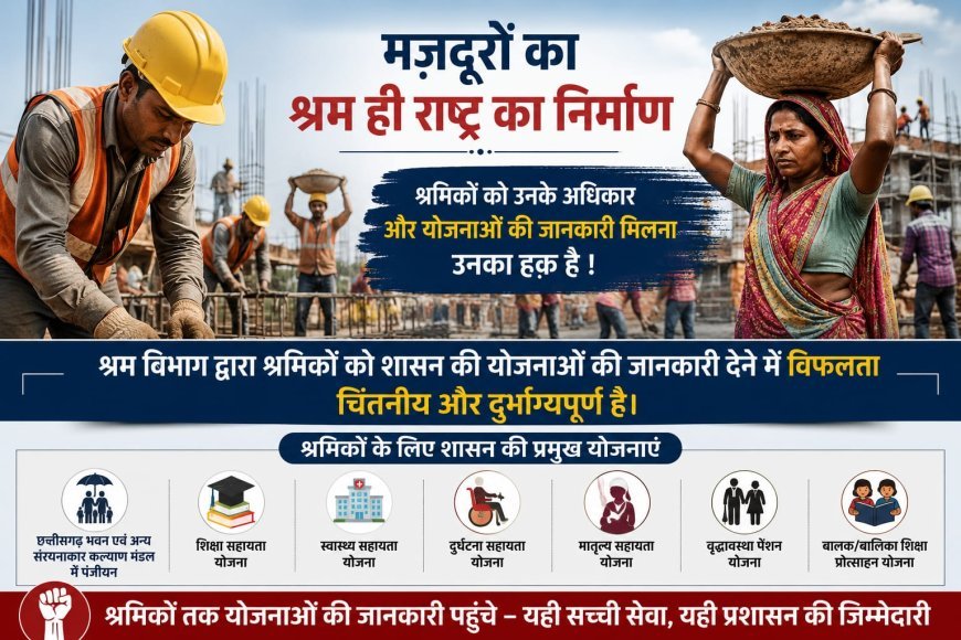 मजदूरों के हक-अधिकार की जानकारी पहुंचाने में श्रम विभाग नाकाम? रायगढ़ में जागरूकता और निरीक्षण पर उठे सवाल