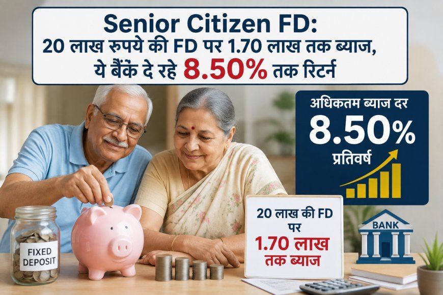 Senior Citizen FD: 20 लाख रुपये की FD पर 1.70 लाख तक ब्याज, ये बैंक दे रहे 8.50% तक रिटर्न