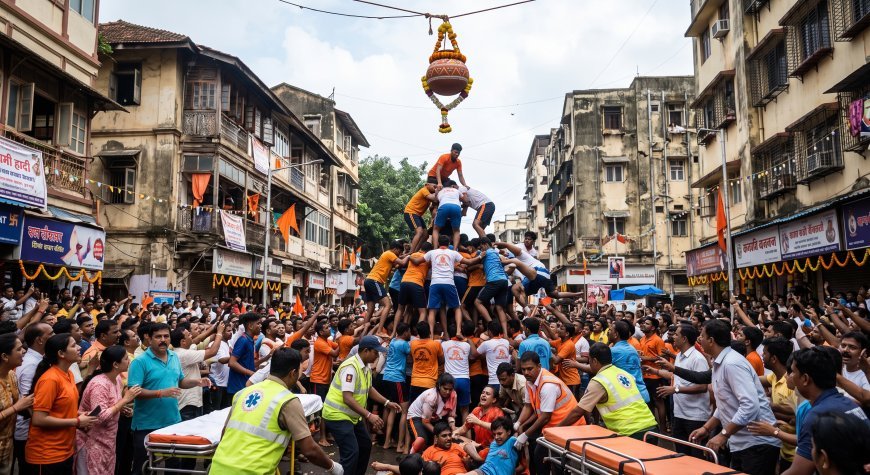 मुंबई में दही हांडी उत्सव के दौरान बड़ा हादसा, मानव पिरामिड से गिरकर गोविंदा की मौत; 376 घायल