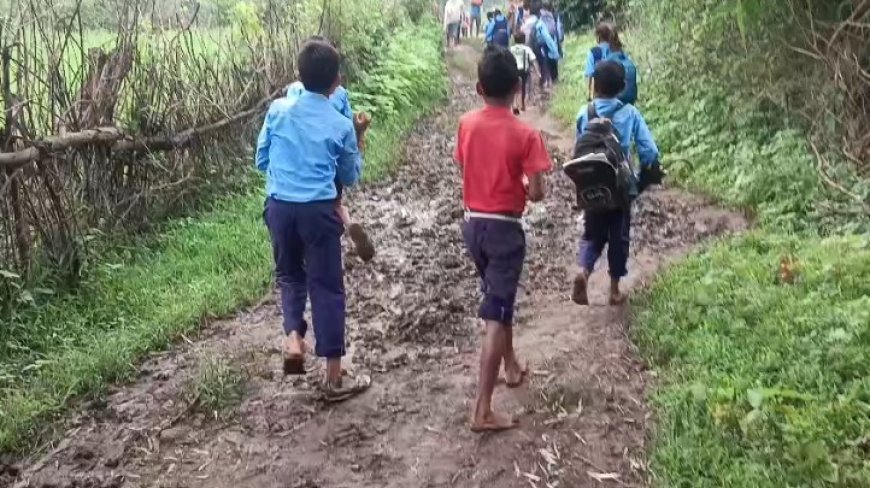डिंडोरी के टिकरी-पिपरी गांव में कीचड़ भरे रास्तों की बदहाली, छात्राओं को स्कूल जाने में परेशानी