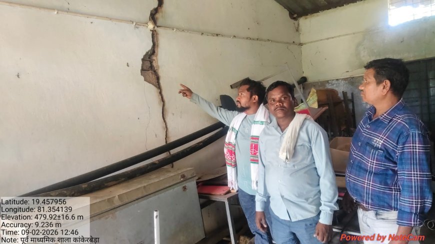 छोटेडोंगर में झोपड़ी और जर्जर भवनों में चल रहे स्कूल-आंगनबाड़ी, राकेश उसेंडी ने नवीन भवन व मरम्मत की उठाई मांग