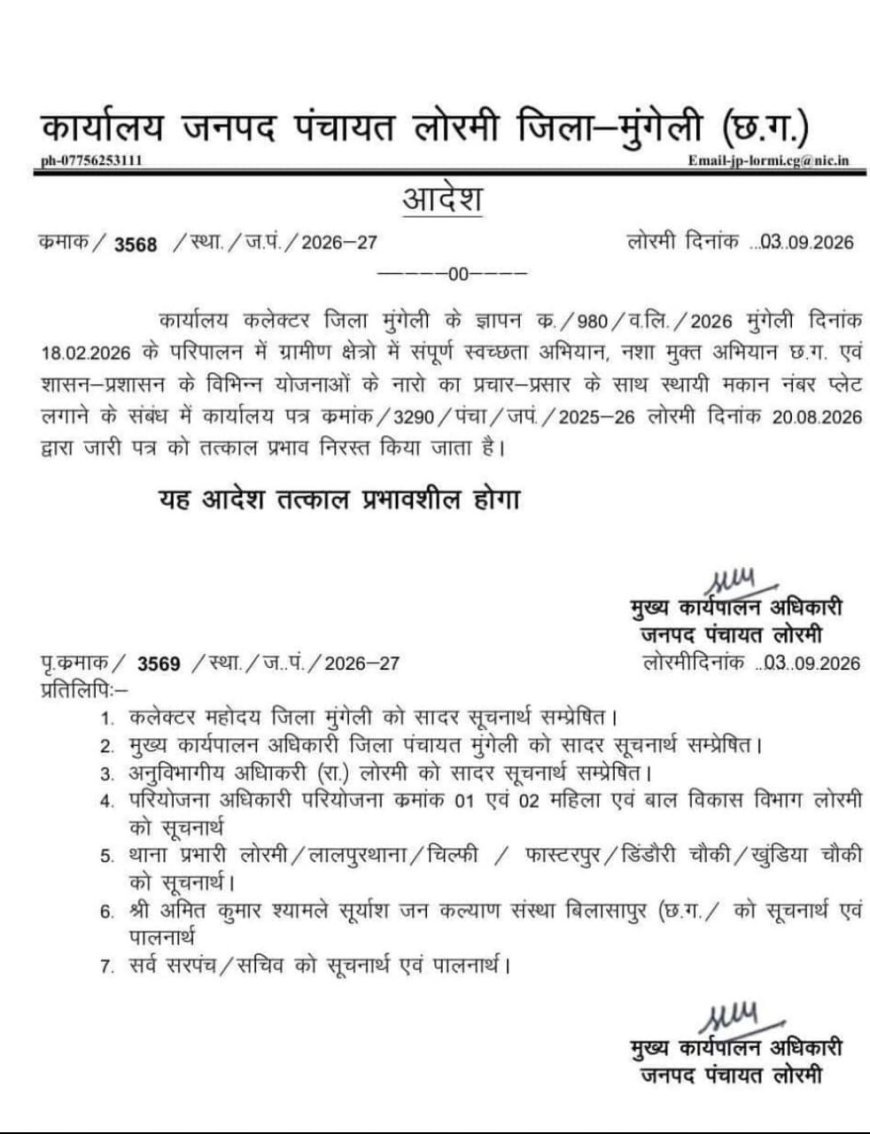 50 रुपये में मकान नंबर प्लेट लगाने का आदेश निरस्त, ग्रामीणों में असमंजस; वसूली की राशि वापसी पर सवाल