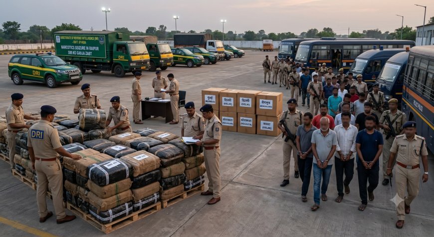 नशे के खिलाफ DRI की बड़ी कार्रवाई, रायपुर में 500 किलो गांजा जब्त, देशभर में 13 गिरफ्तार