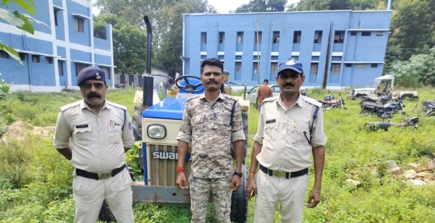 सिंगरौली में अवैध रेत उत्खनन पर खनिज विभाग की कार्रवाई, चार बिना नंबर के ट्रैक्टर जब्त