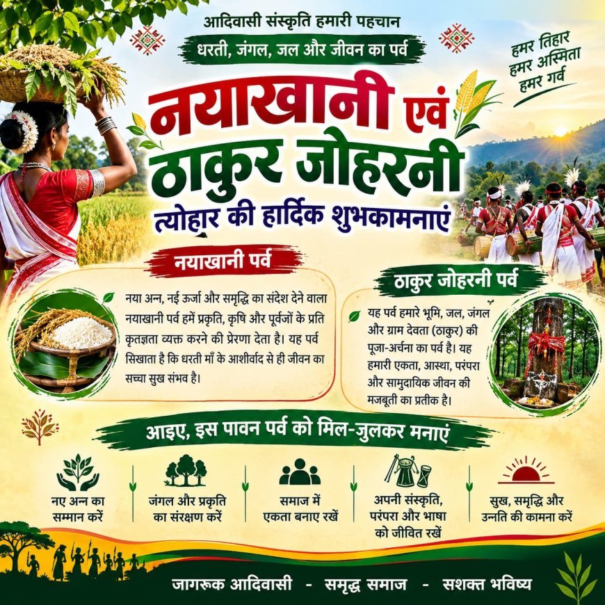 नयाखानी और ठाकुर जोहरनी पर्व को लेकर गोंडवाना समाज ने जारी किया संदेश, शांतिपूर्ण आयोजन की अपील