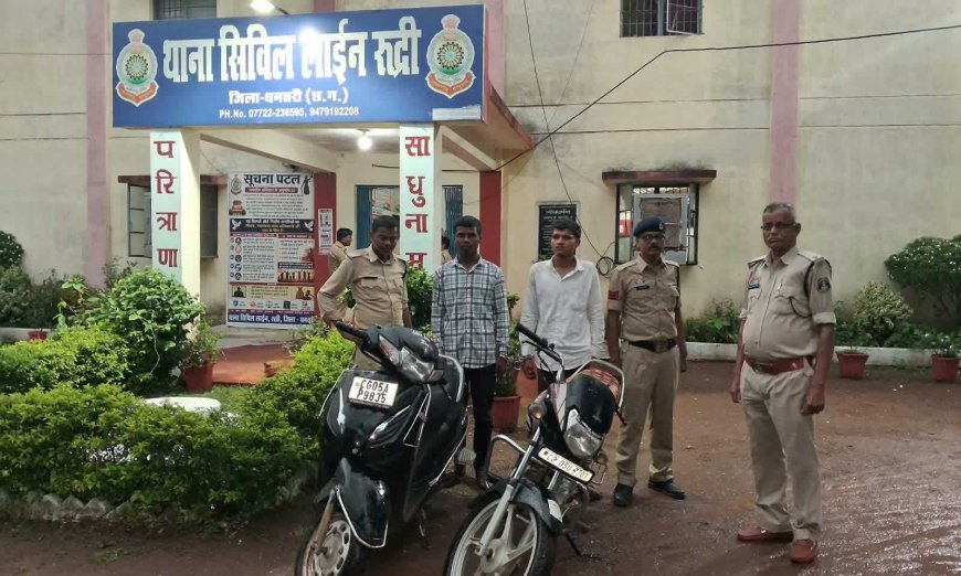 धमतरी में हथियार दिखाकर लूट करने वाले गिरोह का खुलासा, 2 बालिग आरोपी गिरफ्तार