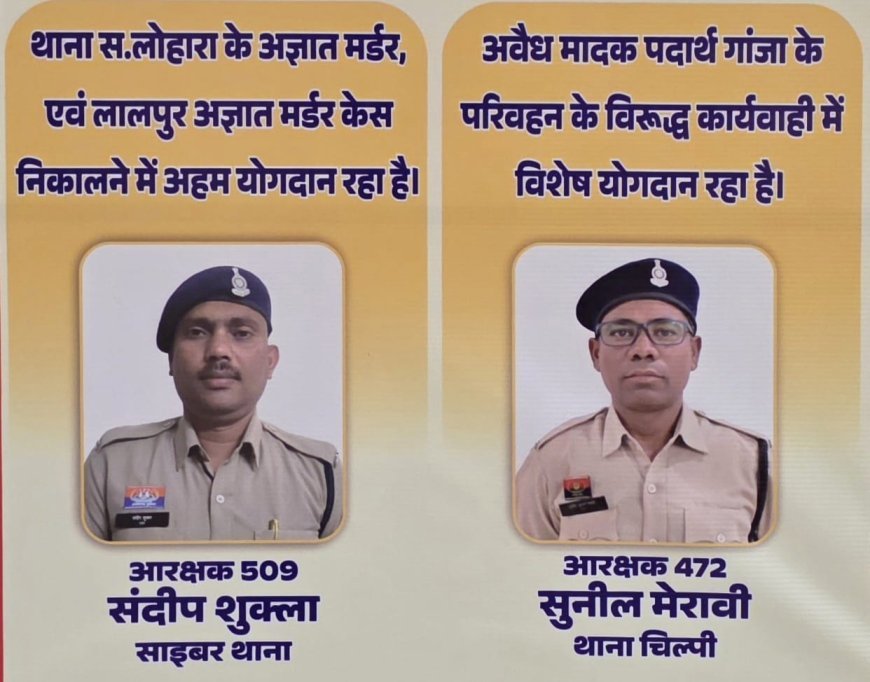 कबीरधाम पुलिस का ‘कॉप ऑफ द मंथ’ सम्मान, सितंबर में संदीप शुक्ला और सुनील मेरावी चयनित
