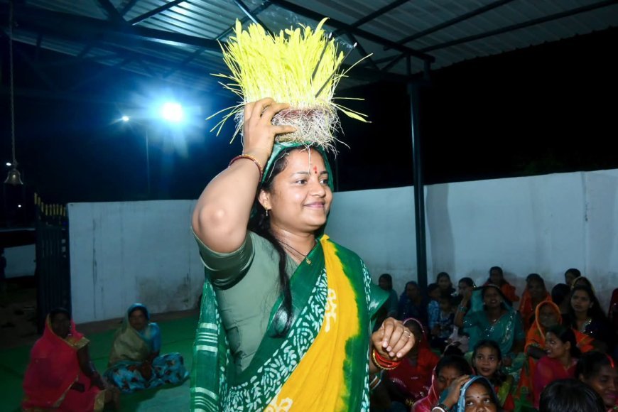 करमा पूजा में शामिल हुईं लक्ष्मी राजवाड़े, प्रकृति और लोकपरंपराओं के संरक्षण का दिया संदेश