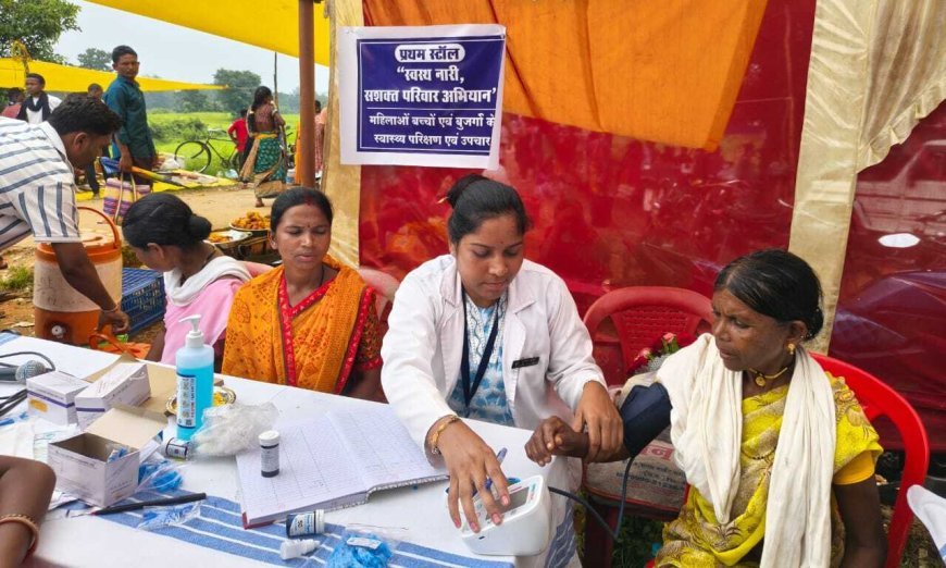 सेवा संकल्प में गंगालूर तक पहुंची स्वास्थ्य सेवाओं की पूरी श्रृंखला, एक ही शिविर में 159 लोगों की ओपीडी