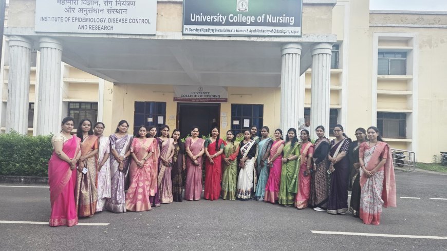 शासकीय नर्सिंग महाविद्यालय में विकसित भारत थीम पर रंगोली प्रतियोगिता