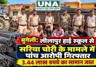 मुंगेली: लीलापुर हाई स्कूल से सरिया चोरी के मामले में पांच आरोपी गिरफ्तार, 3.44 लाख रुपये का सामान जब्त
