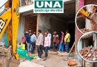 रायपुरा में अवैध निर्माण पर नगर निगम जोन 8 की कार्रवाई, सड़क से निर्माण सामग्री हटाकर 35 हजार रुपये जुर्माना वसूला