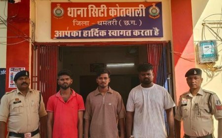 धमतरी में चाकूबाजी के तीन आरोपी गिरफ्तार, धारदार चाकू और डंडा बरामद