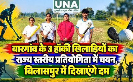 बारगांव के 3 हॉकी खिलाड़ियों का राज्य स्तरीय प्रतियोगिता में चयन, बिलासपुर में दिखाएंगे दम
