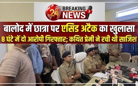 बालोद में छात्रा पर एसिड अटैक का खुलासा, 8 घंटे में दो आरोपी गिरफ्तार; कथित प्रेमी ने रची थी साजिश