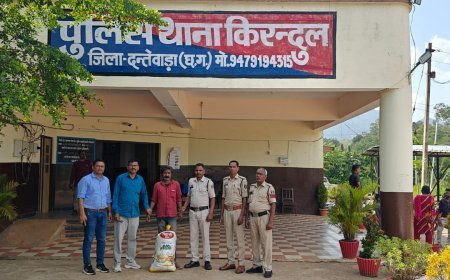 किरंदुल पुलिस की बड़ी कार्रवाई, 8 किलो 400 ग्राम गांजा जब्त; आरोपी गिरफ्तार
