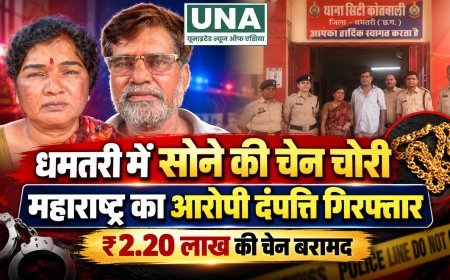 धमतरी में ज्वेलरी दुकान से 2.20 लाख की सोने की चेन चोरी, महाराष्ट्र के आरोपी पति-पत्नी गिरफ्तार