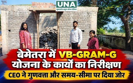 बेमेतरा में VB-GRAM-G योजना के कार्यों का निरीक्षण, जिला पंचायत CEO ने गुणवत्ता और समय-सीमा पर दिया जोर