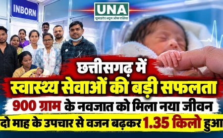 छत्तीसगढ़ में स्वास्थ्य सेवाओं की बड़ी सफलता: 900 ग्राम के नवजात को मिला नया जीवन, दो माह के उपचार से वजन बढ़कर 1.35 किलो हुआ